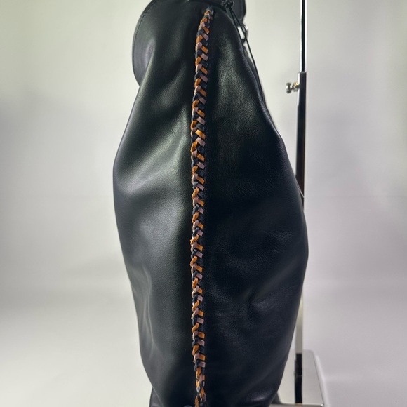 Rebecca Minkoff Chase Large Hobo Black Leather Women's Shoulder Bag Fringe - Picture 8 of 13